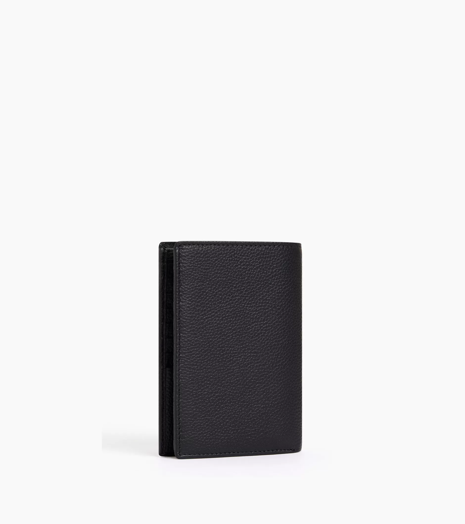 Homme Le Tanneur Grand portefeuille vertical zippé 2 volets Charles en cuir grainé - Black