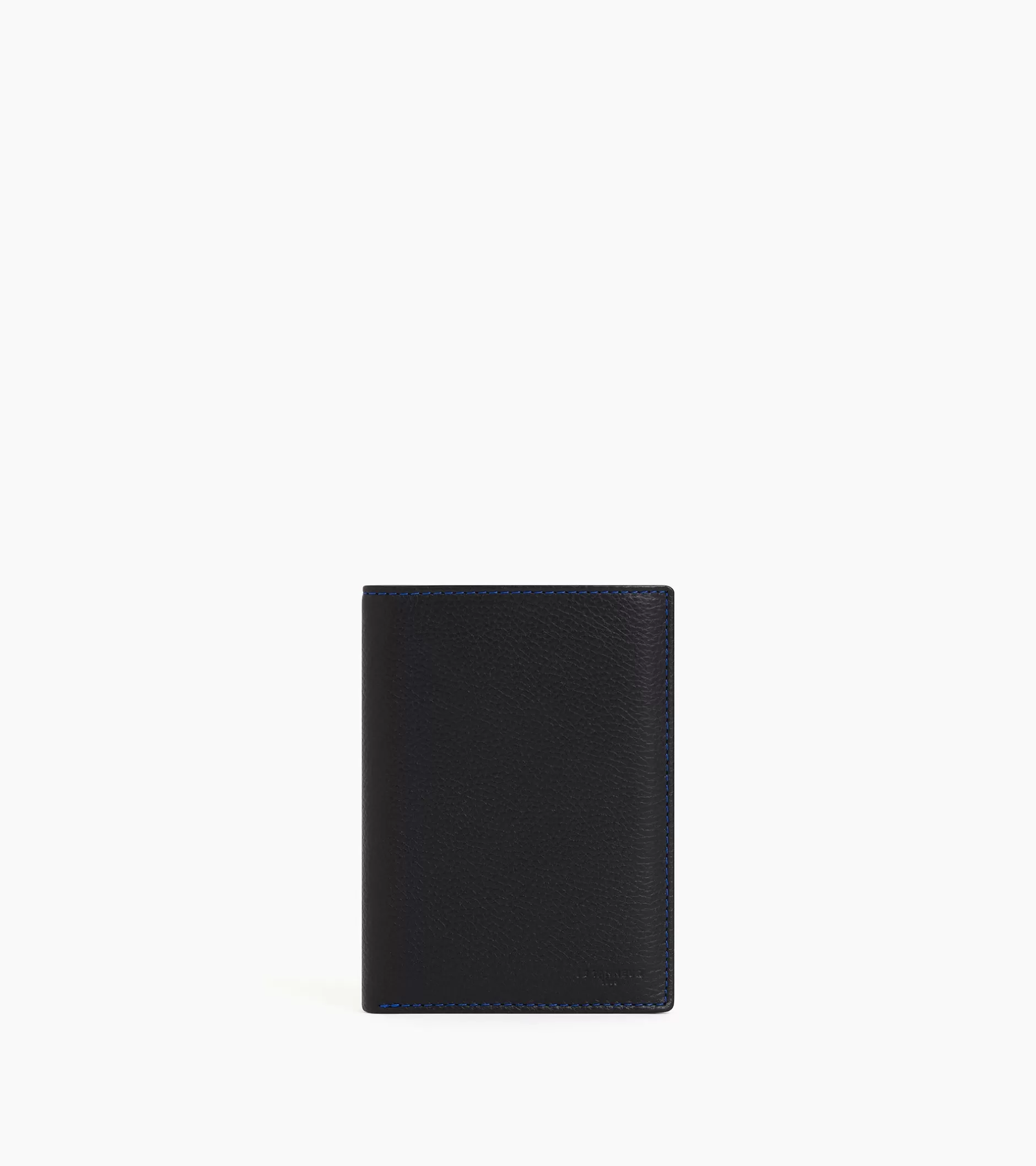 Homme Le Tanneur Grand portefeuille vertical zippé 2 volets Charles en cuir grainé - Black Le Bleu