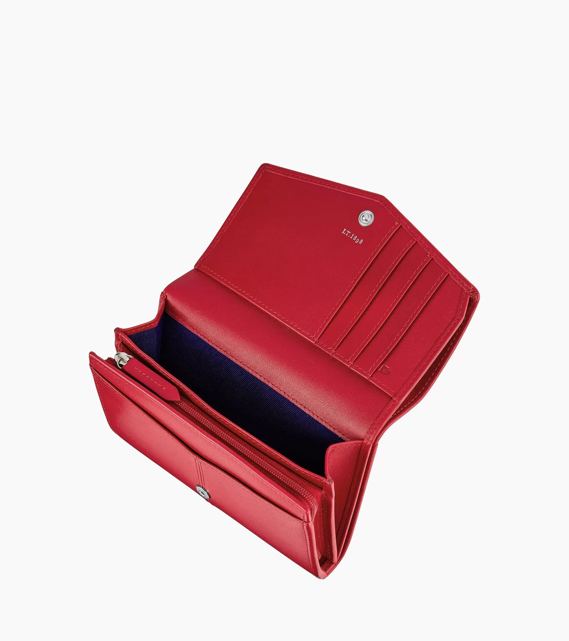 Femme Le Tanneur Grand portefeuille zippé Charlotte en cuir lisse - Garnet red