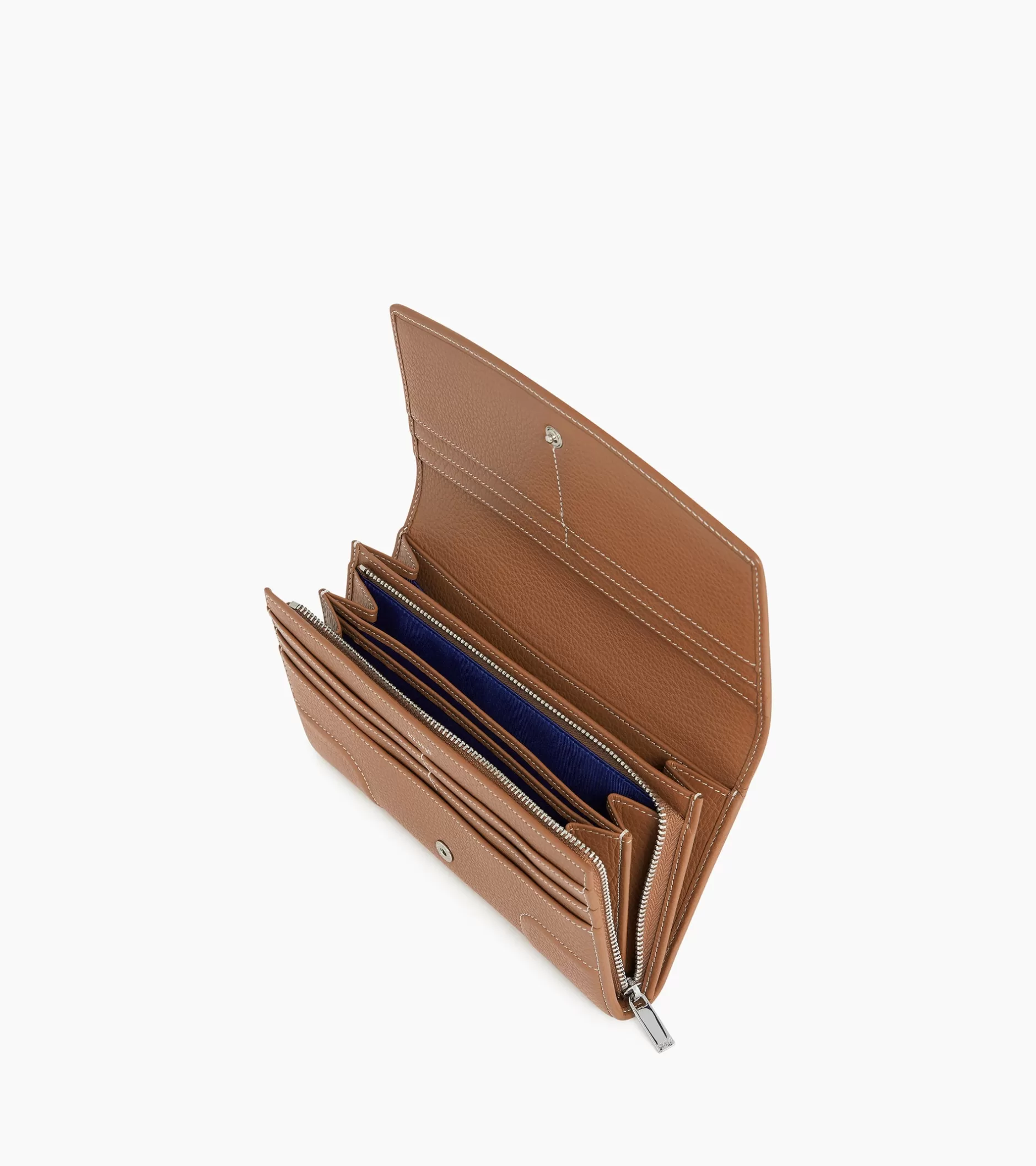 Femme Le Tanneur Grand portefeuille zippé Romy en cuir grainé - Brown Tan