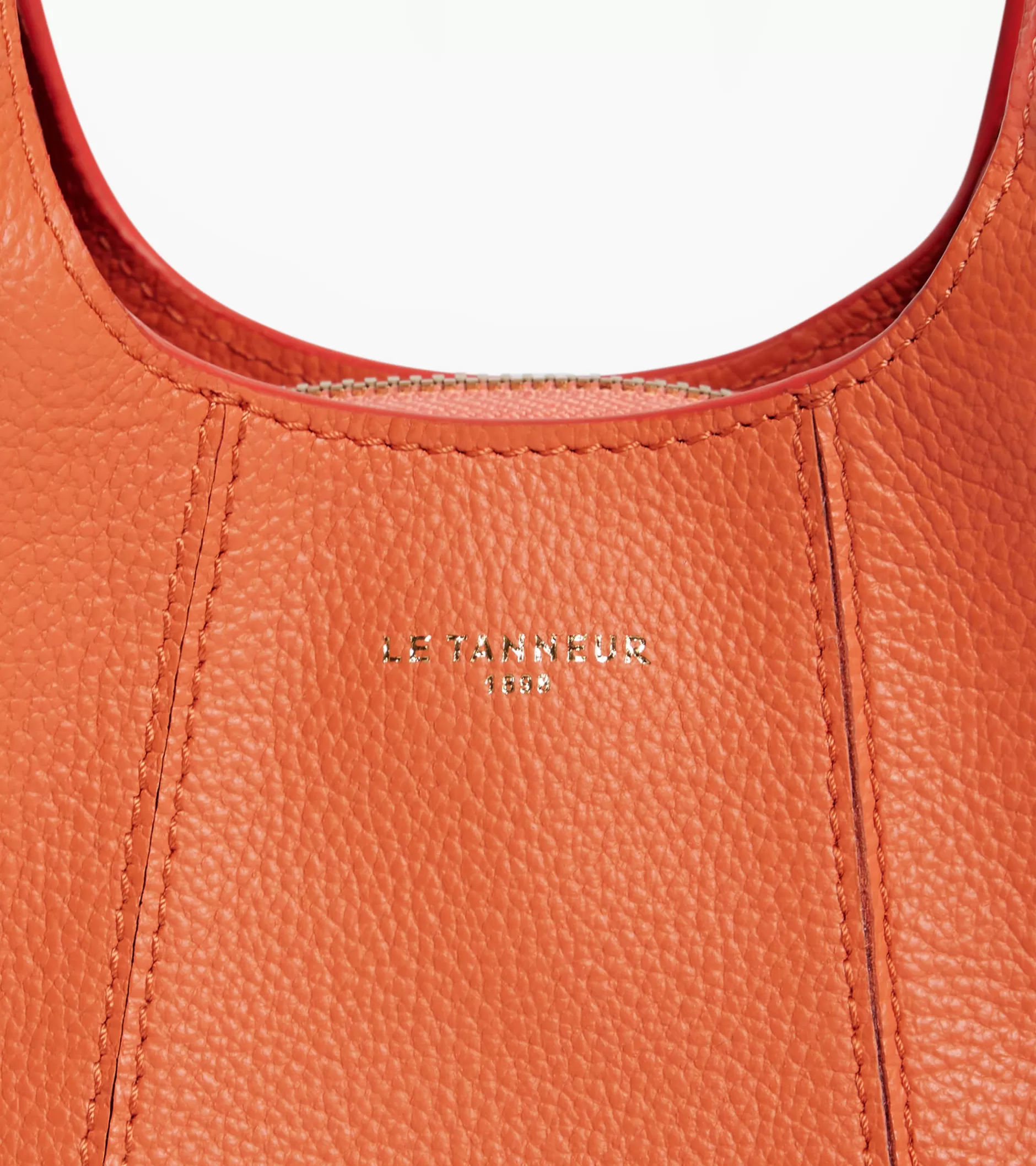 Femme Le Tanneur Mini sac à main Juliette en cuir grainé - ORANGE OCRE
