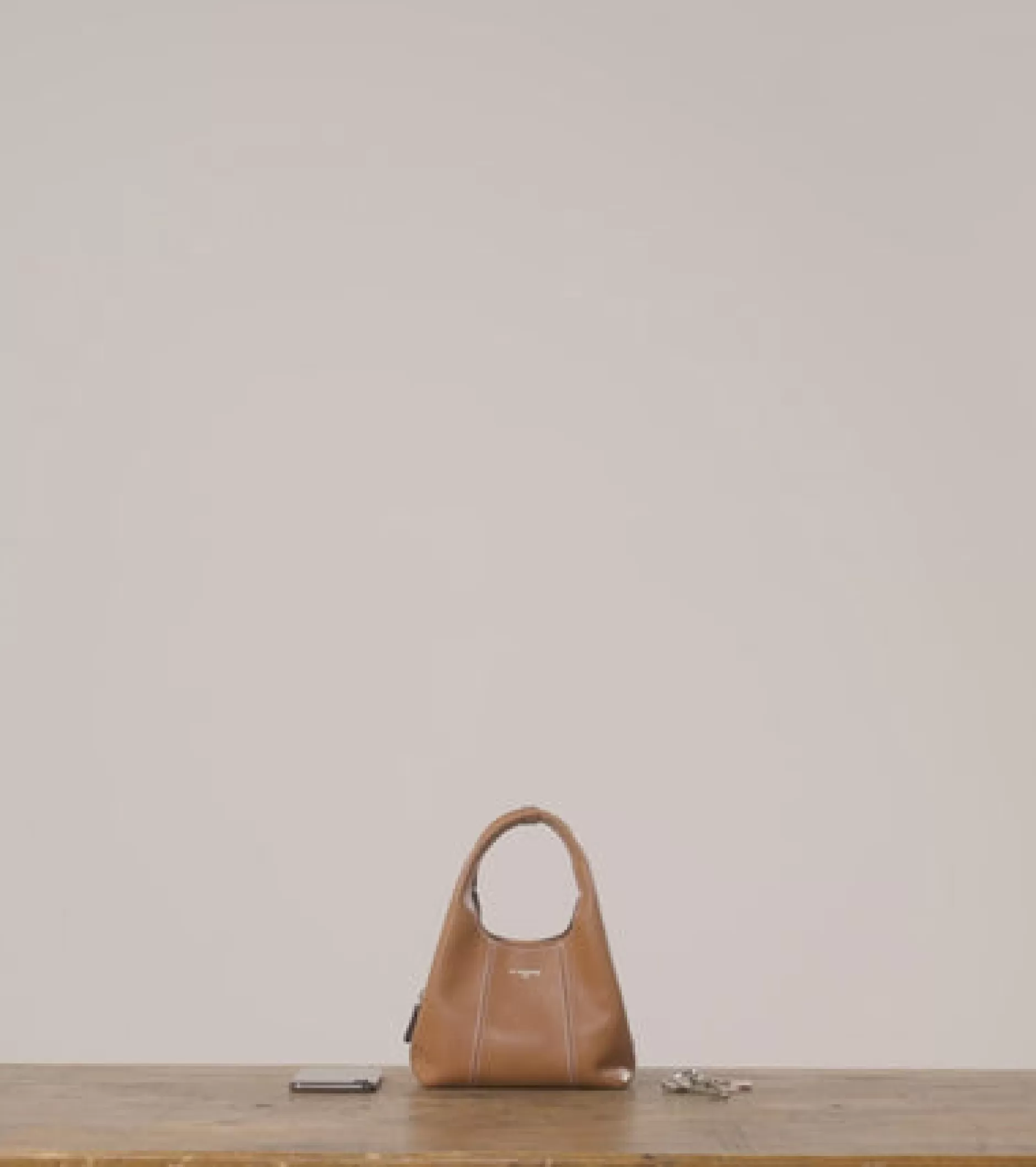Femme Le Tanneur Mini sac à main Juliette en cuir grainé - ORANGE OCRE