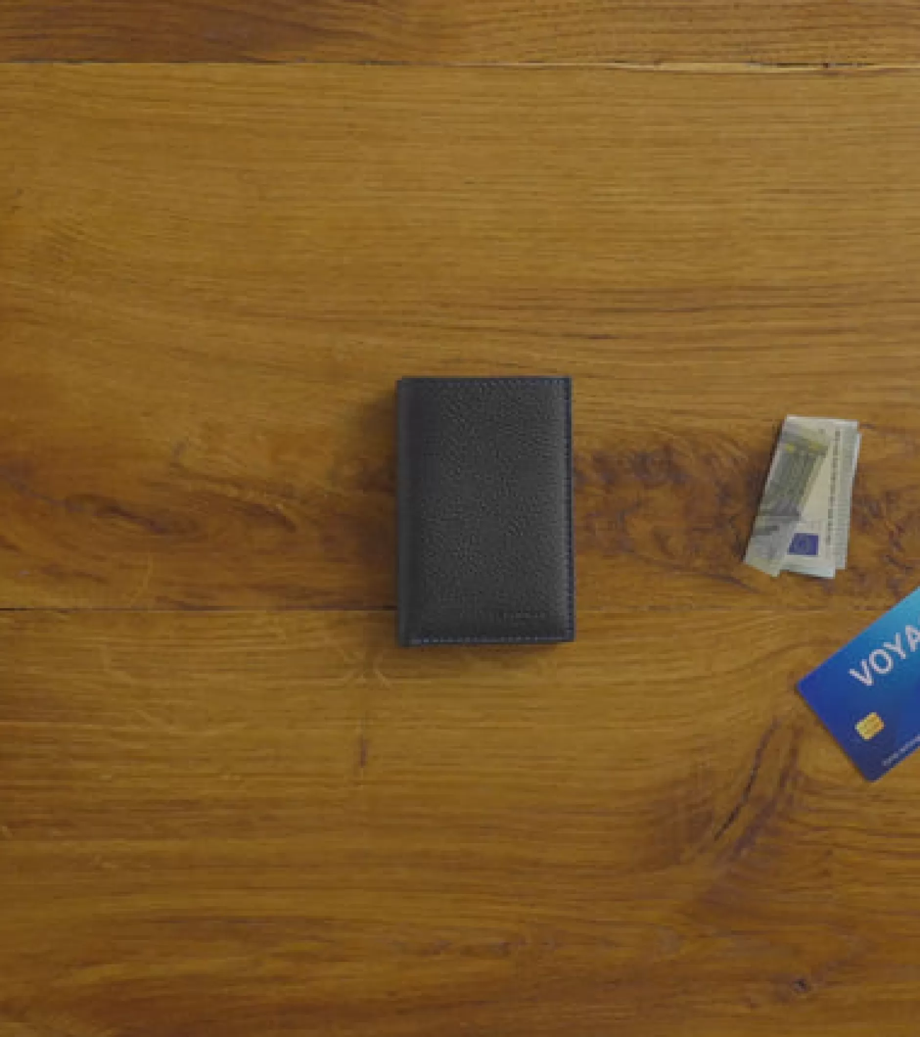 Homme Le Tanneur Petit porte cartes Charles en cuir grainé - Black Le Bleu