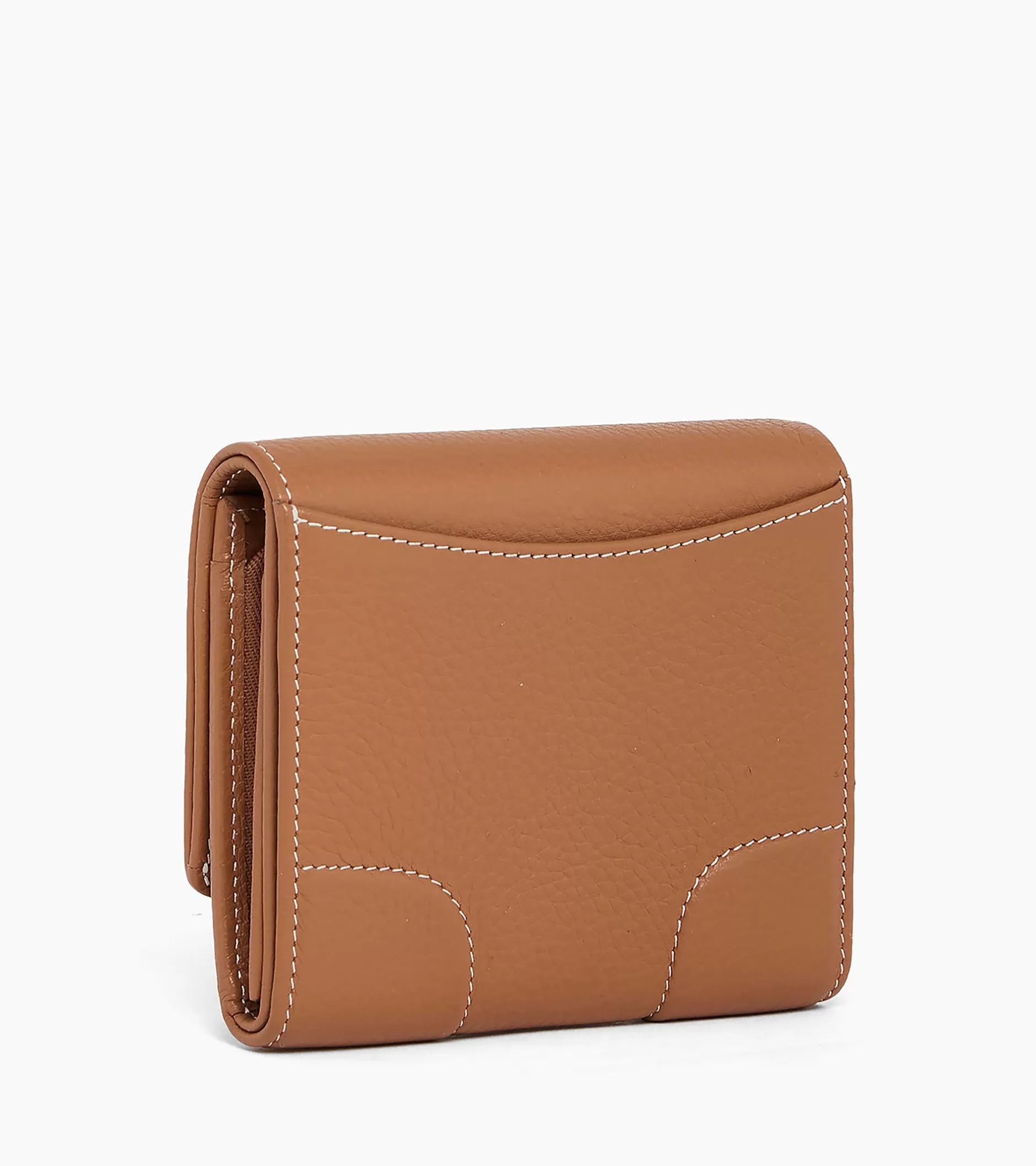 Femme Le Tanneur Petit portefeuille zippé Romy en cuir grainé - Brown Tan