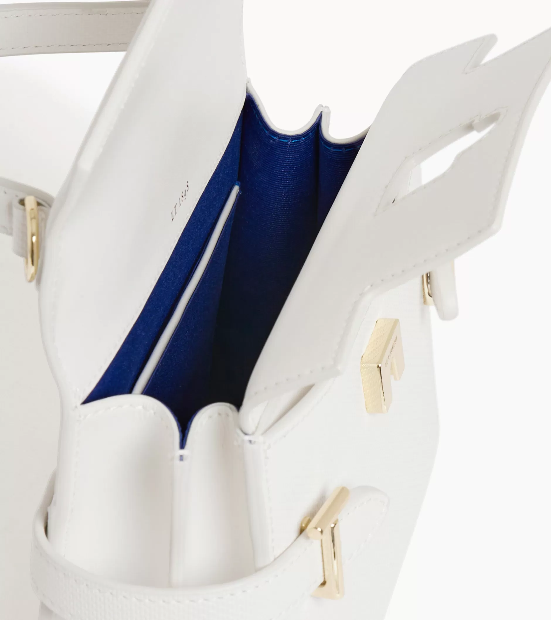 Femme Le Tanneur Petit sac à main double rabat Emilie en cuir signature T - Chalk White