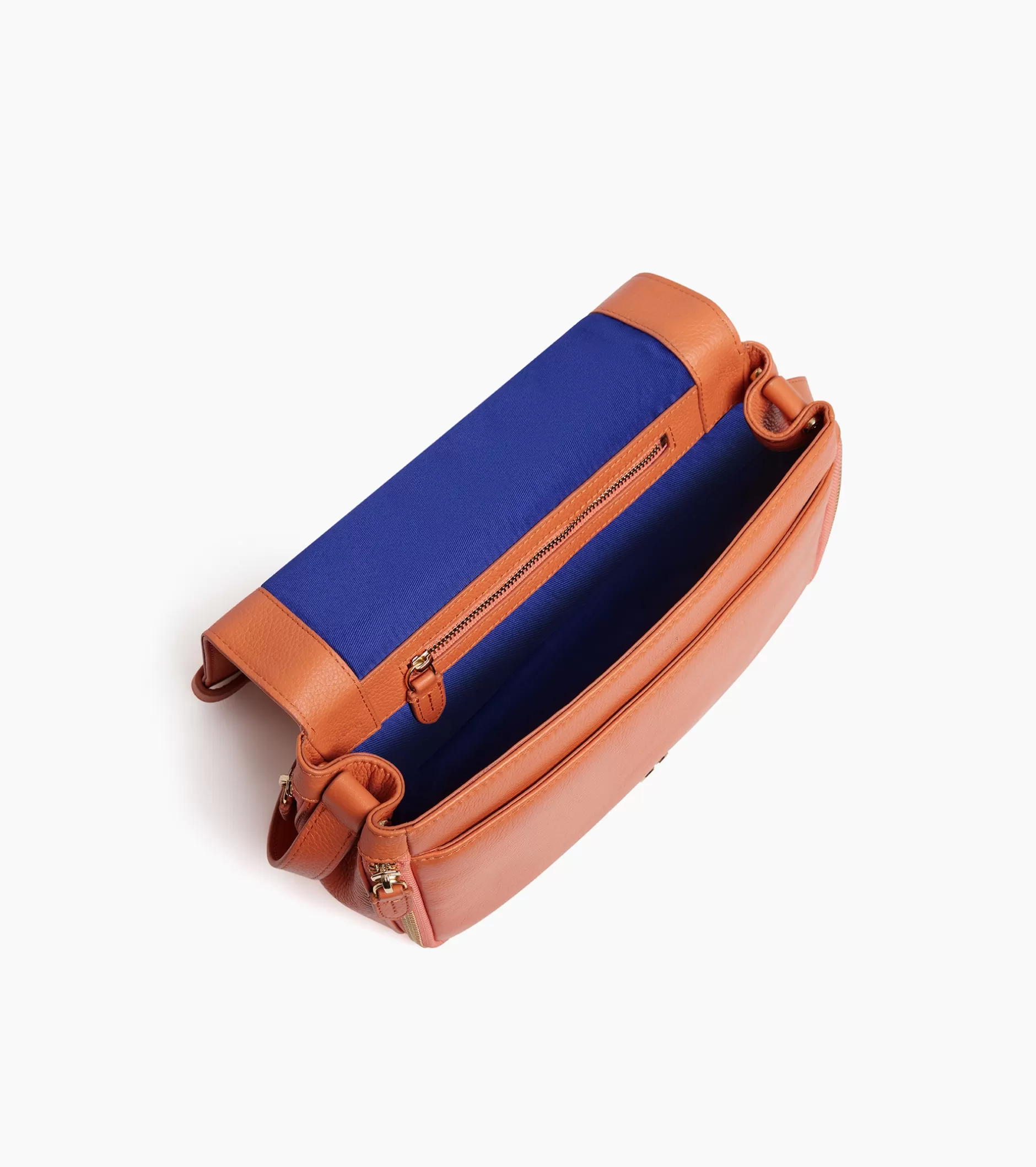 Femme Le Tanneur Petit sac bandoulière Simone en cuir grainé - ORANGE OCRE