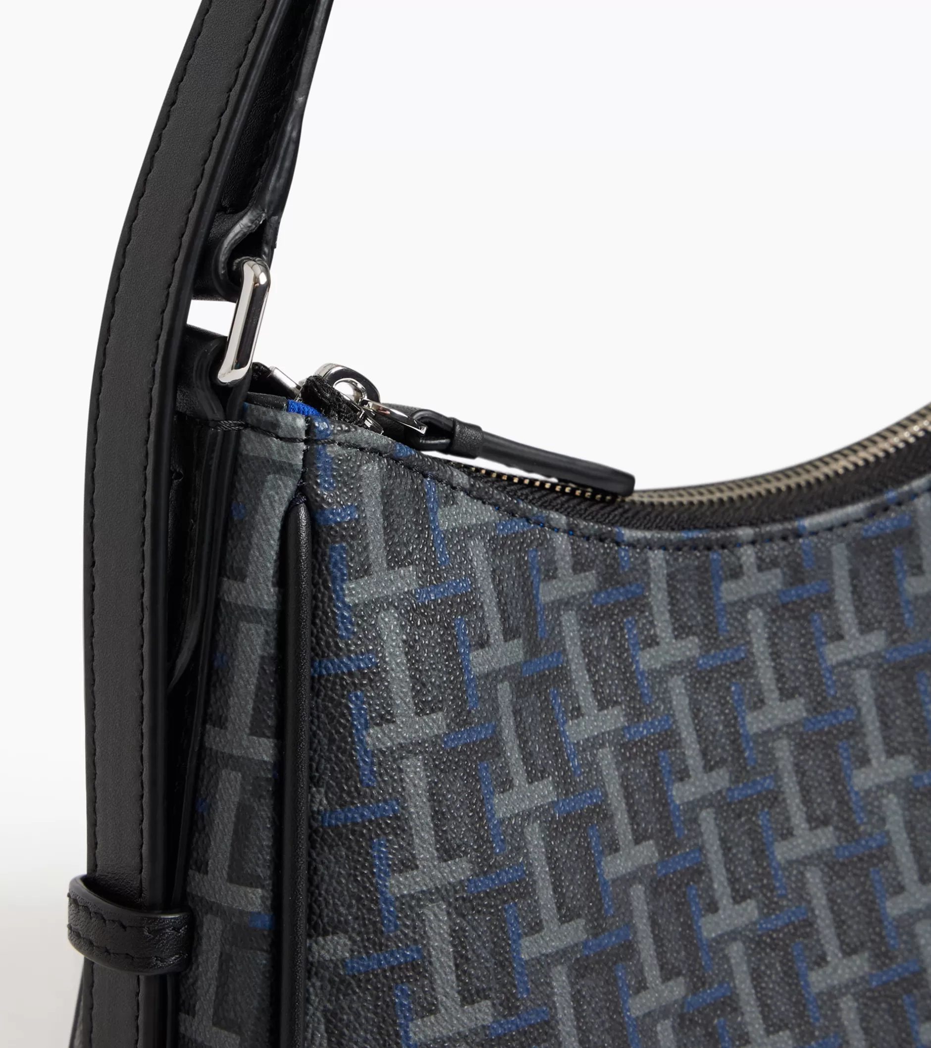 Femme Le Tanneur Petit sac porté épaule Camille en toile monogramme - SIGNATURE LT NOIR-NOIR