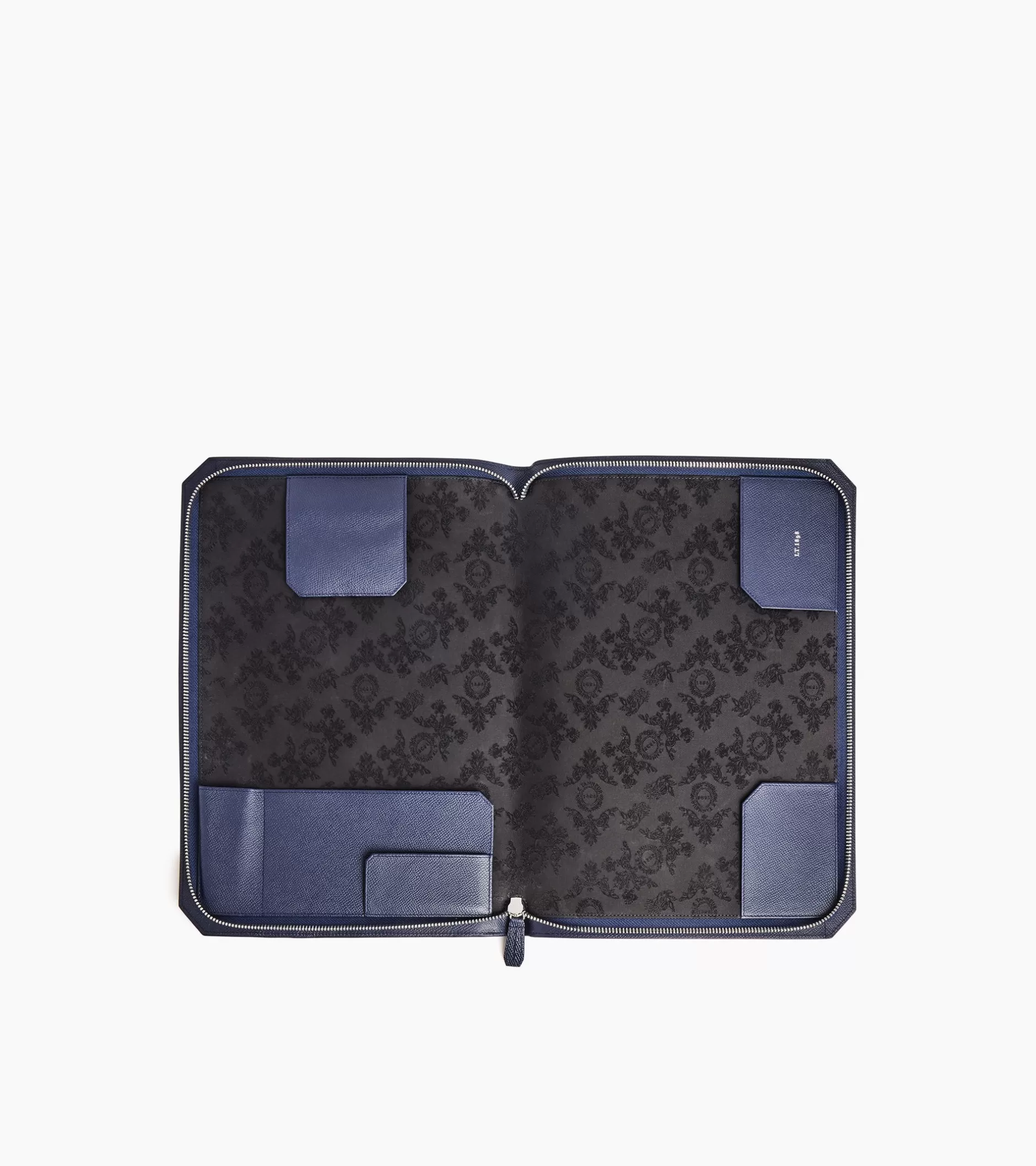 Homme Le Tanneur Pochette ordinateur Gaston en cuir grain croisé - Twilight Blue