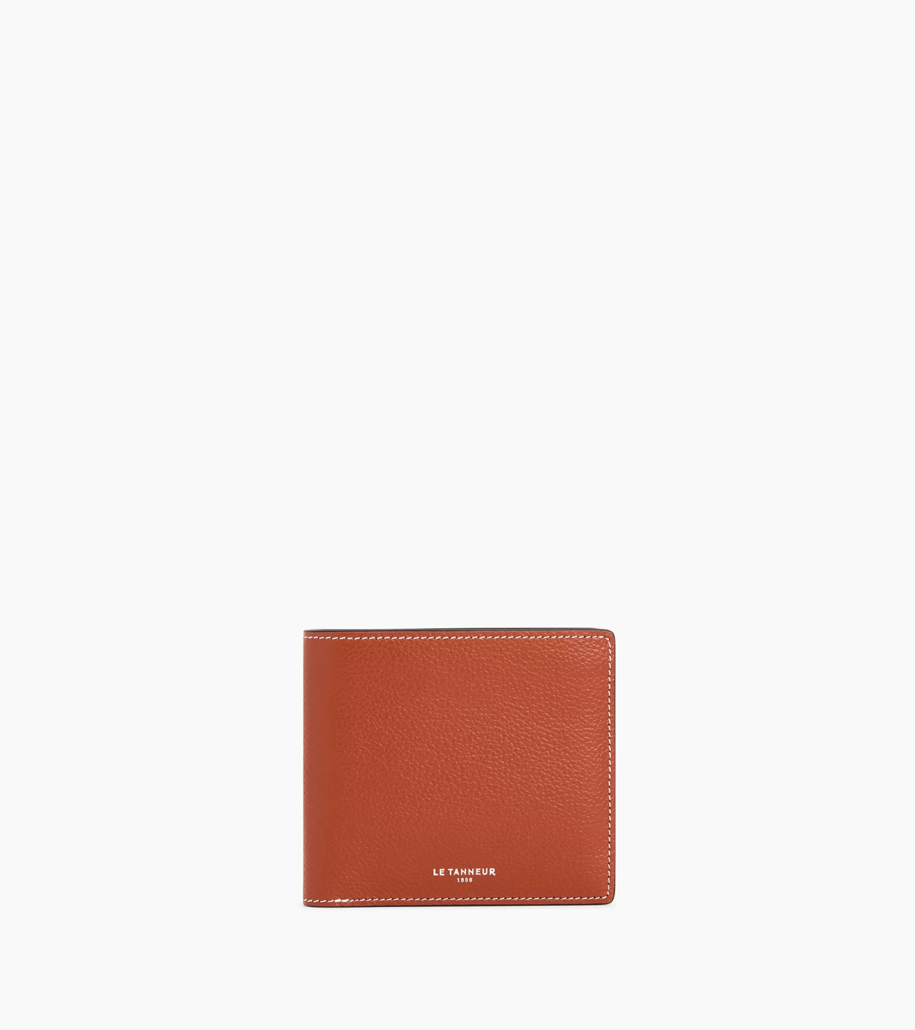 Homme Le Tanneur Porte cartes avec poche billets Emile en cuir grainé - Mahogany Brown