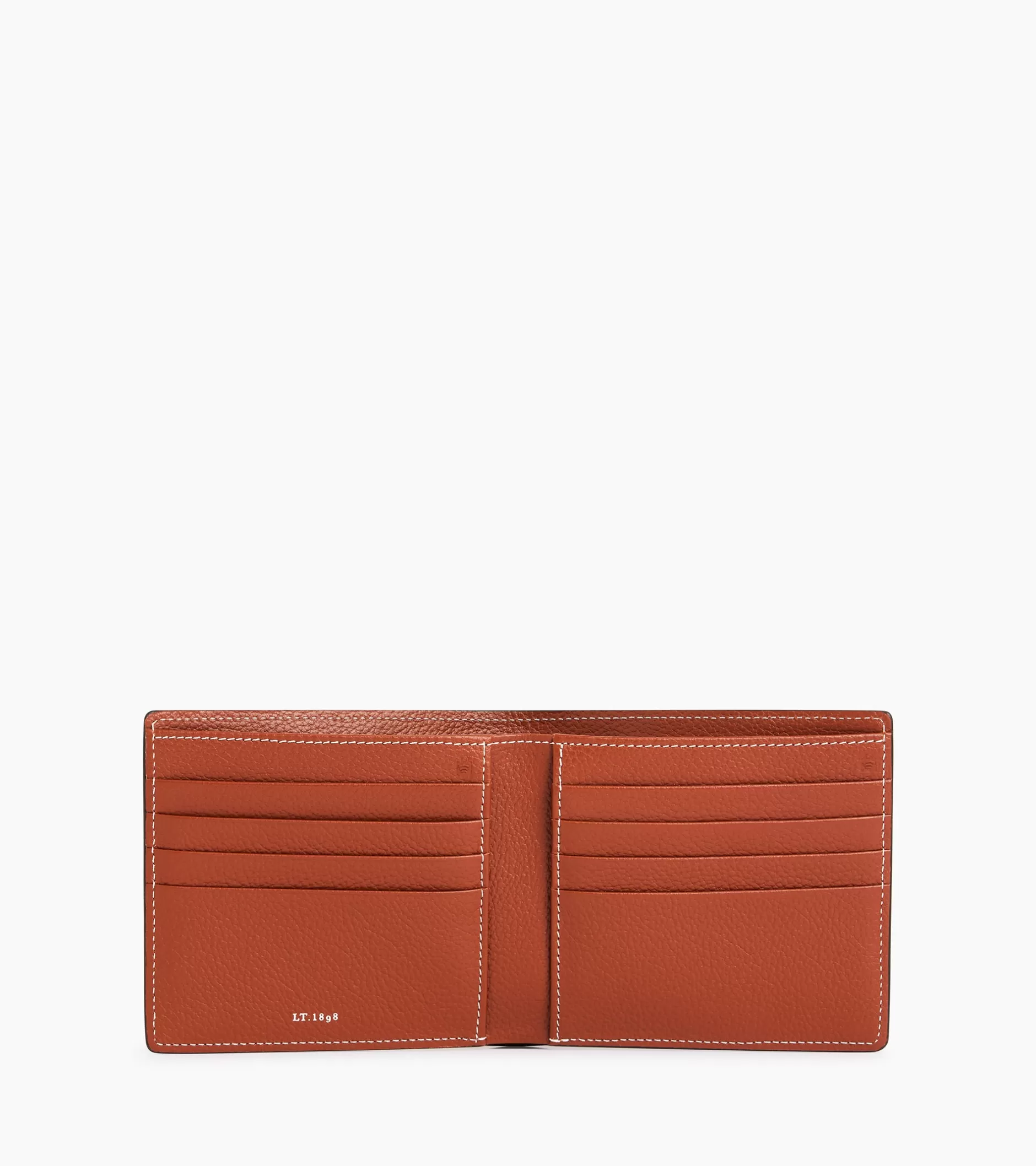 Homme Le Tanneur Porte cartes avec poche billets Emile en cuir grainé - Mahogany Brown