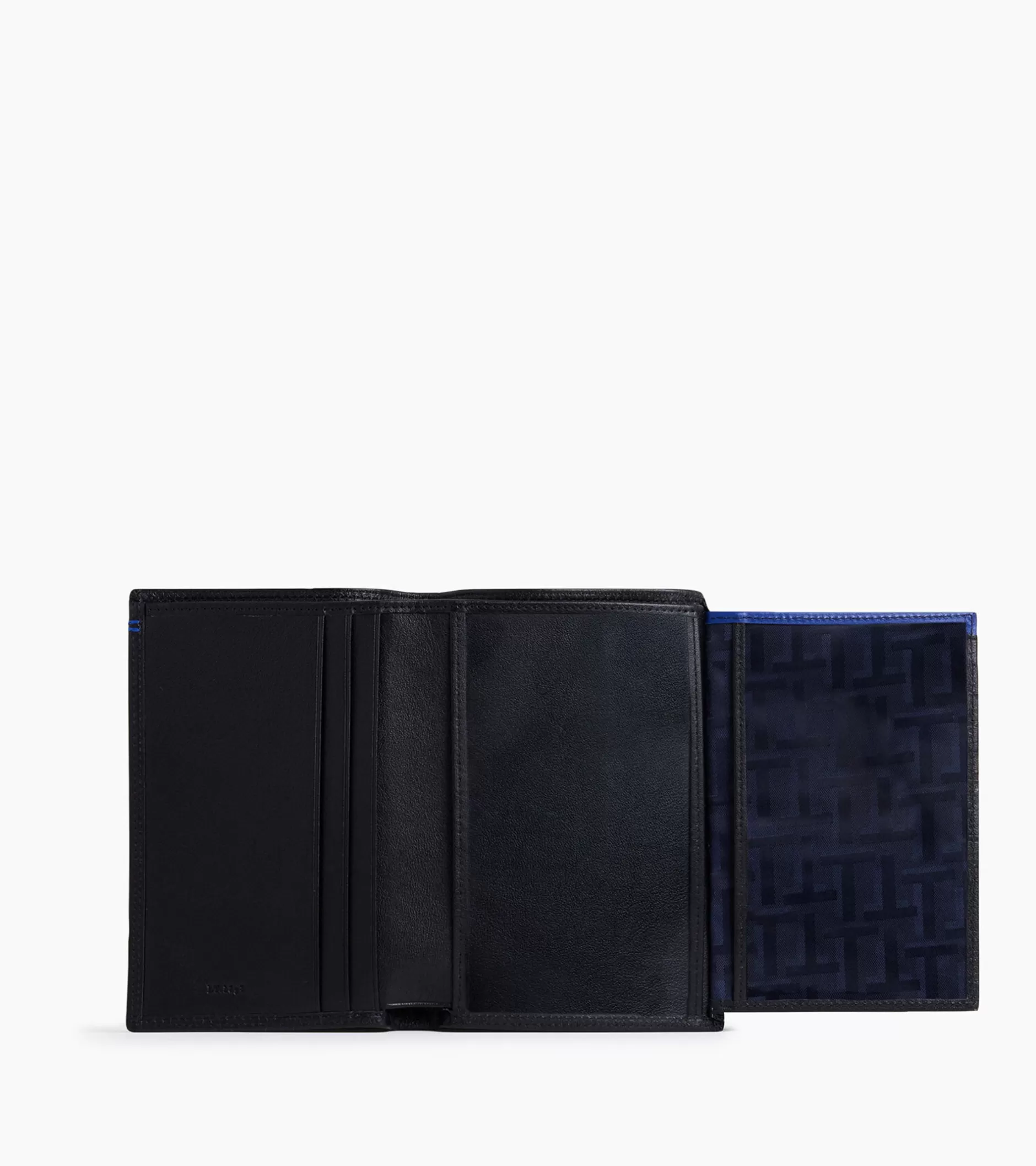 Homme Le Tanneur Porte cartes vertical 2 volets avec poche billets Martin en cuir lisse - Black