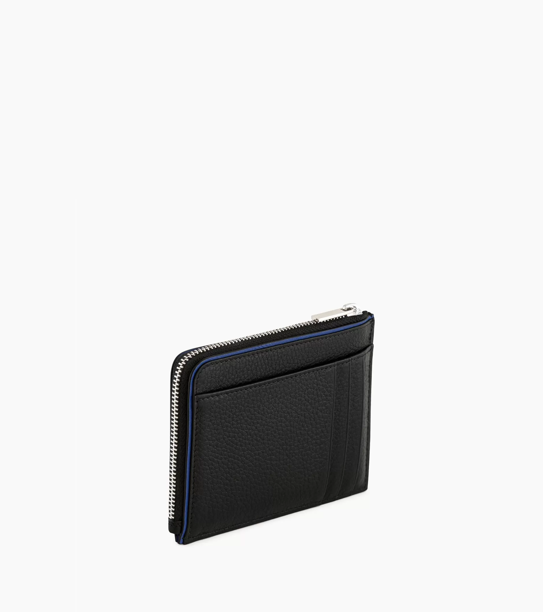 Homme Le Tanneur Porte cartes zip en L Augustin en cuir grainé - Black Le Bleu