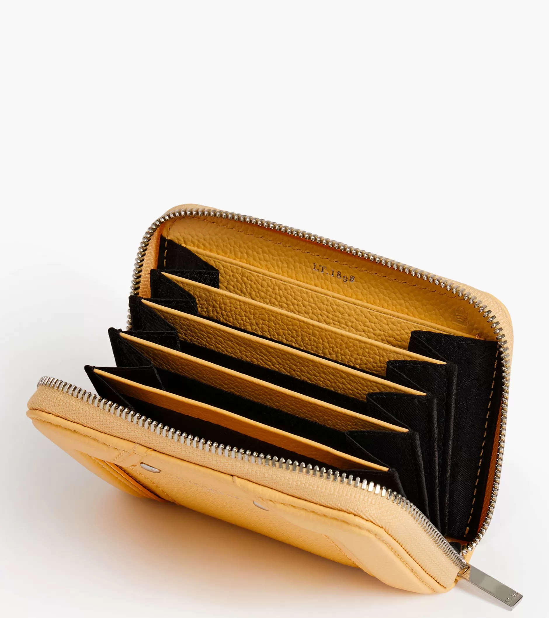 Femme Le Tanneur Porte cartes zippé Ella en cuir grainé - AURORE