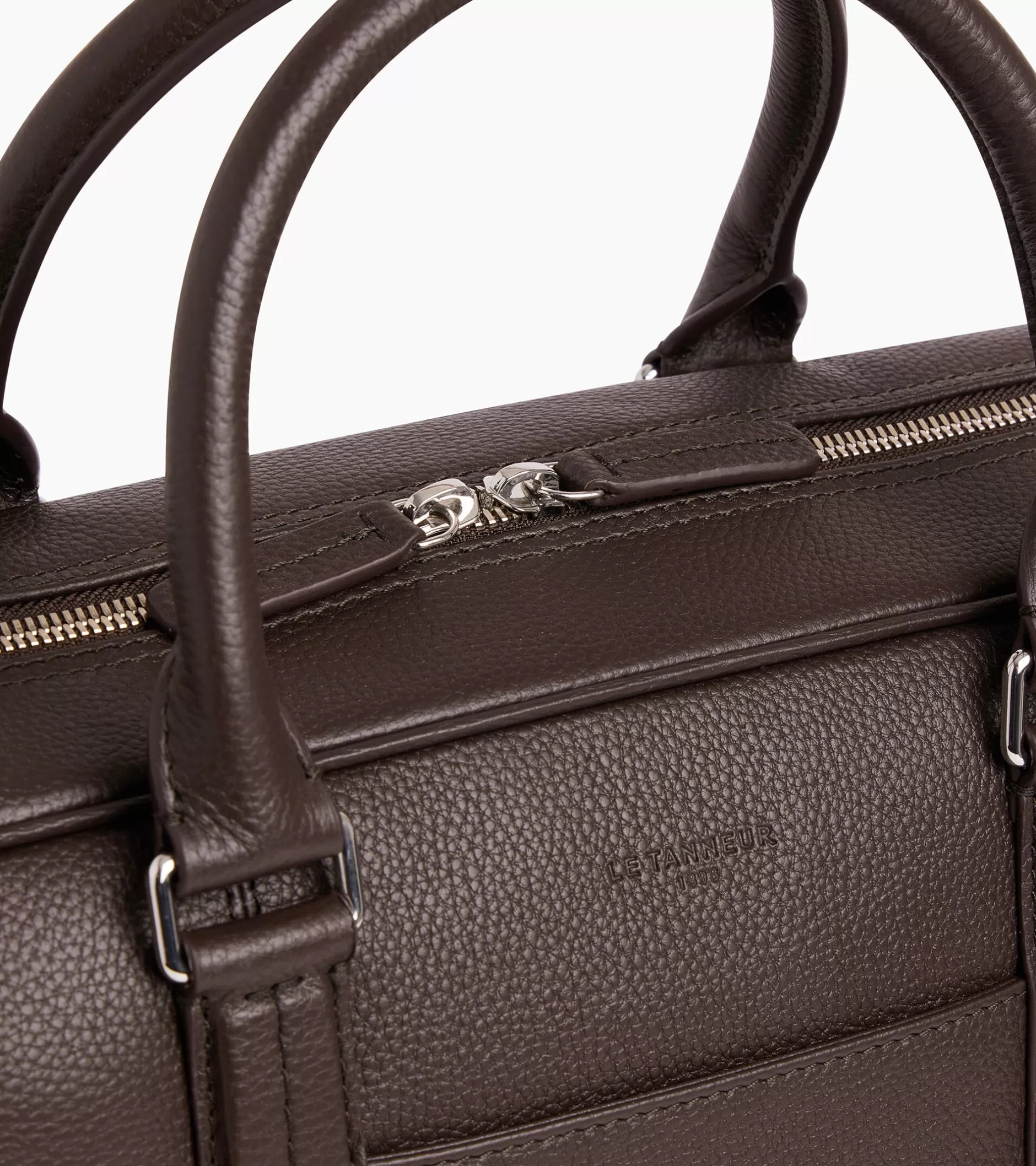 Femme Le Tanneur Porte documents 15" 1 soufflet Charles en cuir grainé - Coffee Brown
