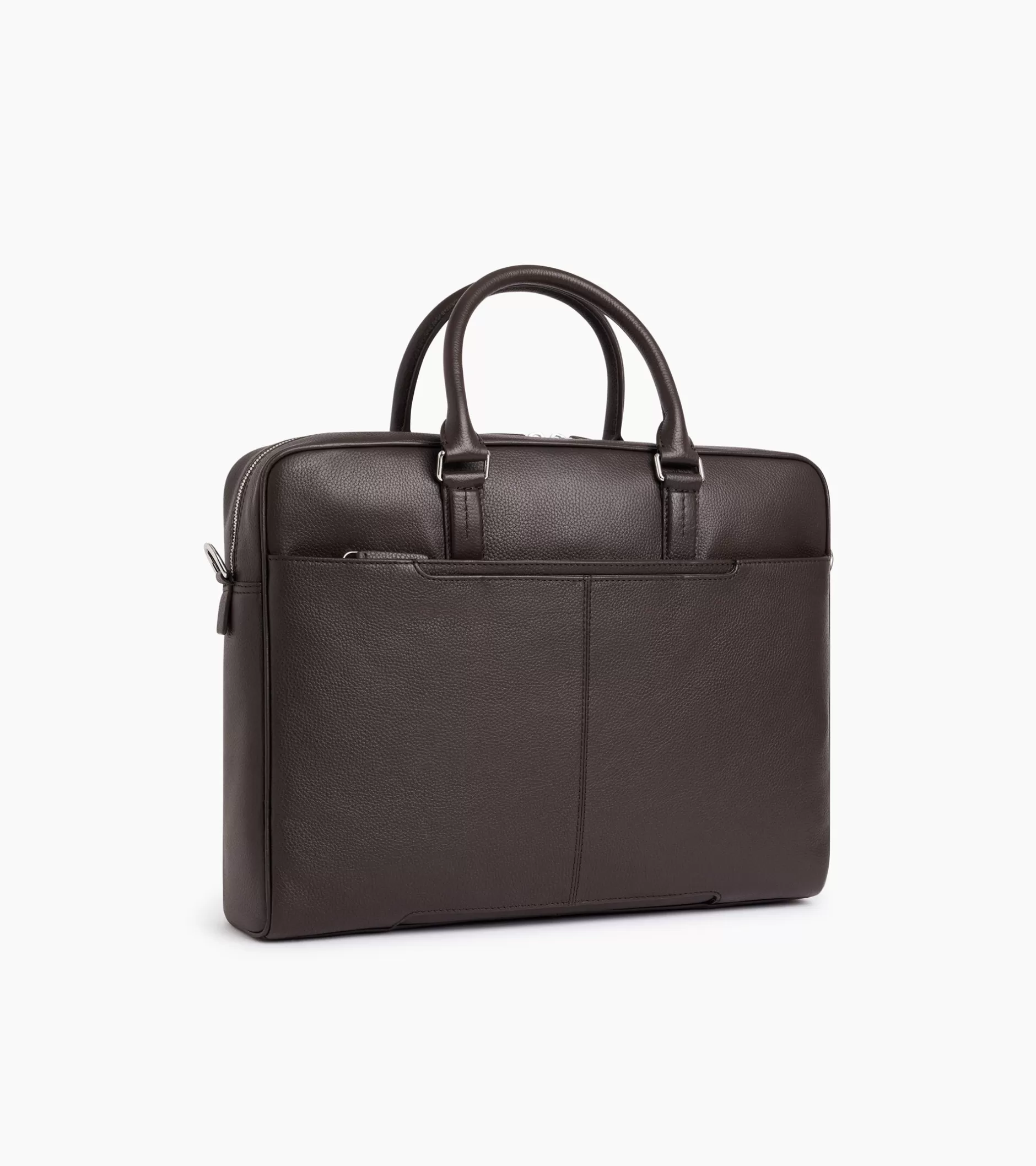 Femme Le Tanneur Porte documents 15" 1 soufflet Charles en cuir grainé - Coffee Brown