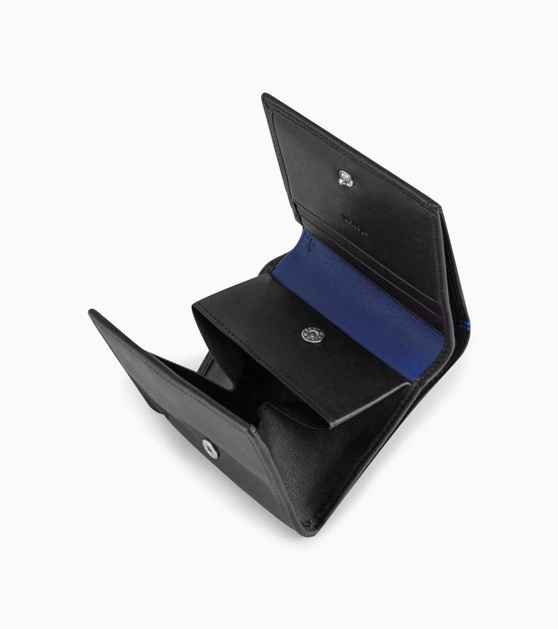 Homme Le Tanneur Porte monnaie boite avec poche billets Martin en cuir lisse - Black