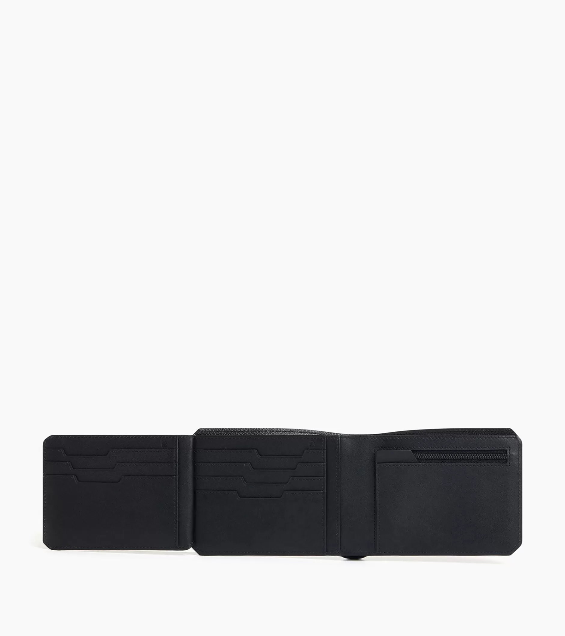 Homme Le Tanneur Portefeuille horizontal 2 volets Gaston en cuir grain croisé - Black