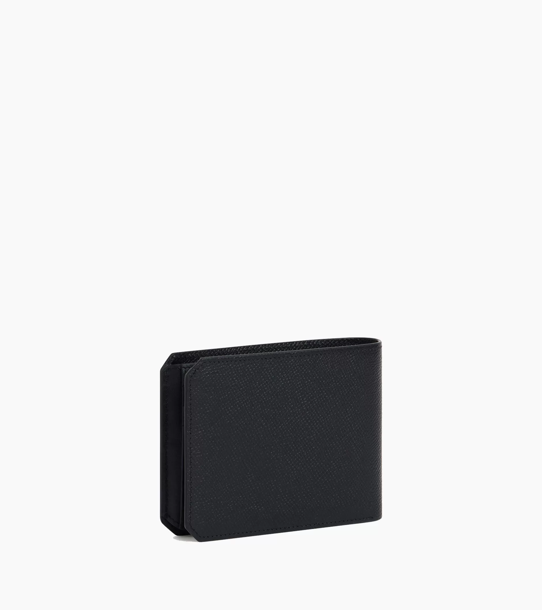 Homme Le Tanneur Portefeuille horizontal 2 volets Gaston en cuir grain croisé - Black