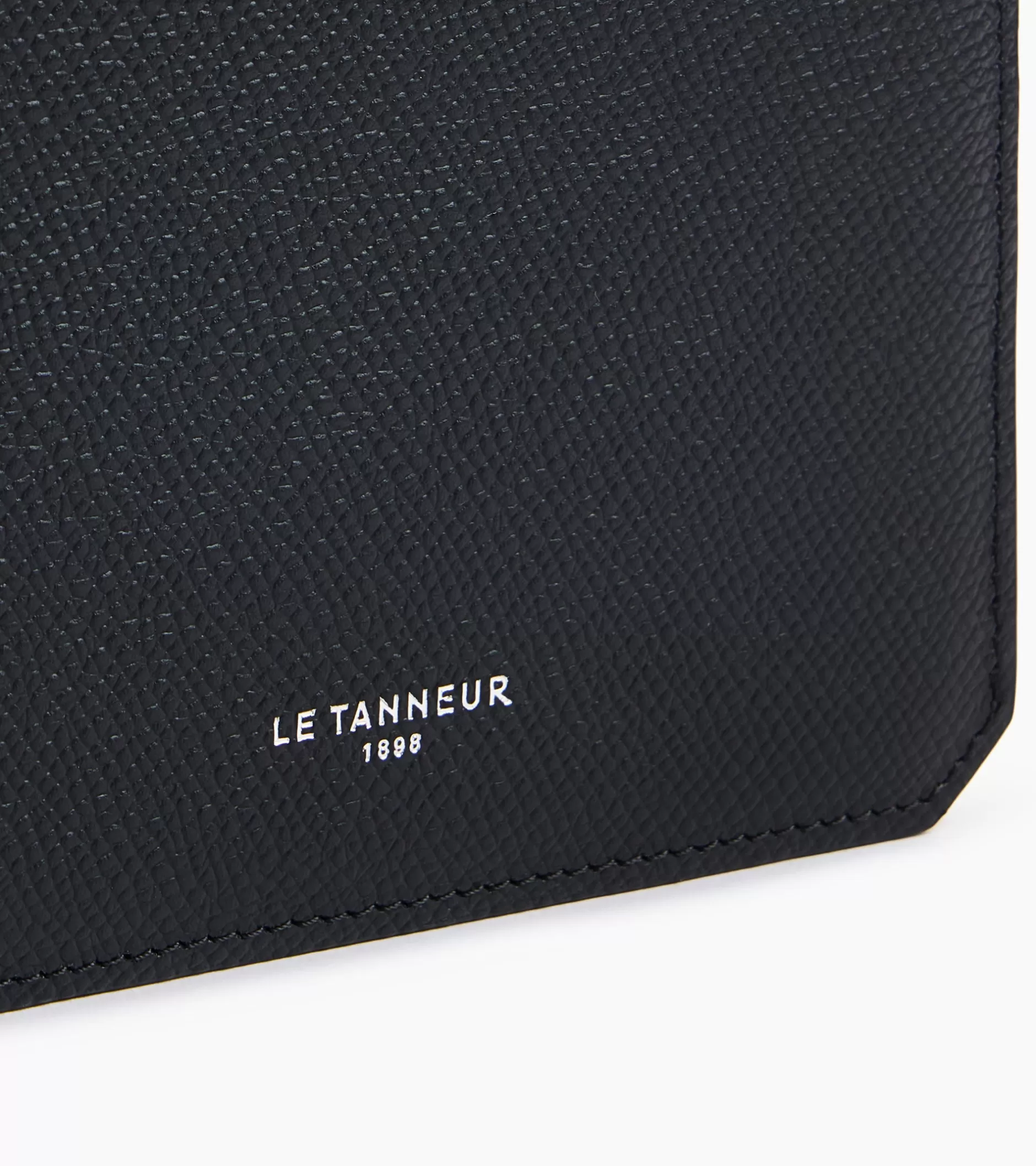 Homme Le Tanneur Portefeuille horizontal 2 volets Gaston en cuir grain croisé - Black