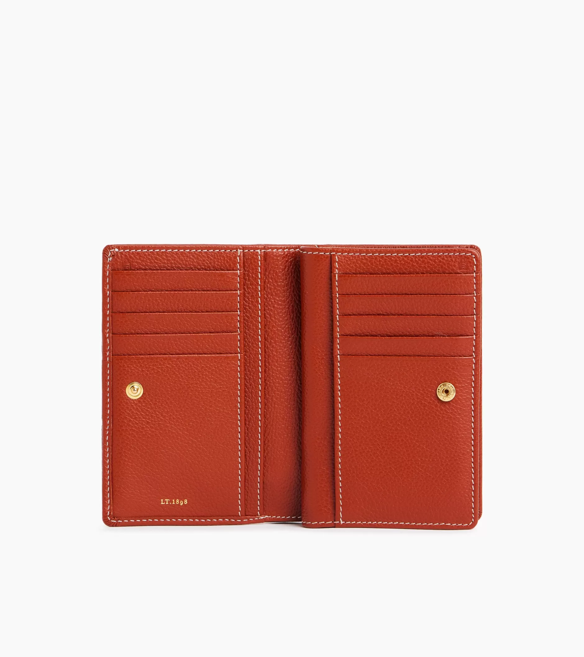 Femme Le Tanneur Portefeuille moyen modèle Ella en cuir grainé - Mahogany Brown
