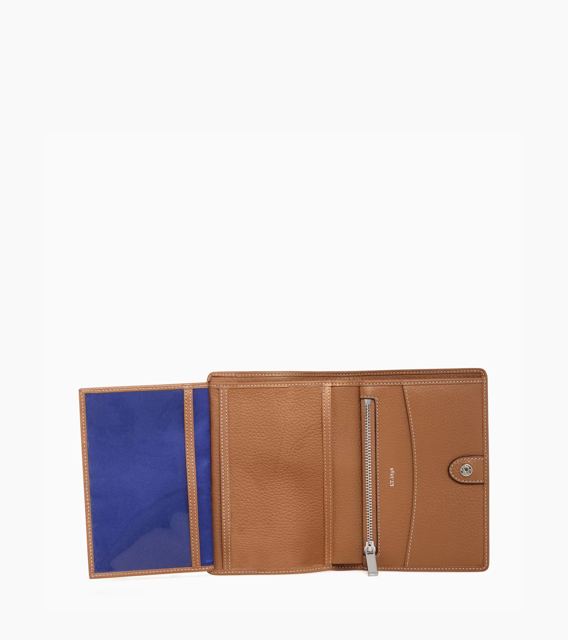 Femme Le Tanneur Portefeuille moyen modèle Romy en cuir grainé - Brown Tan