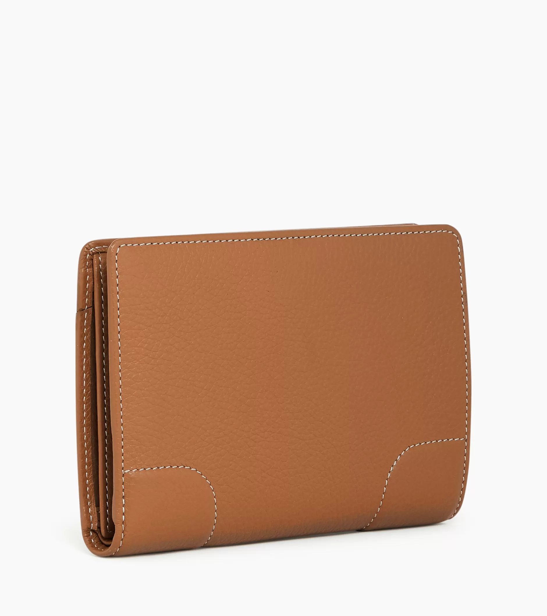 Femme Le Tanneur Portefeuille moyen modèle Romy en cuir grainé - Brown Tan