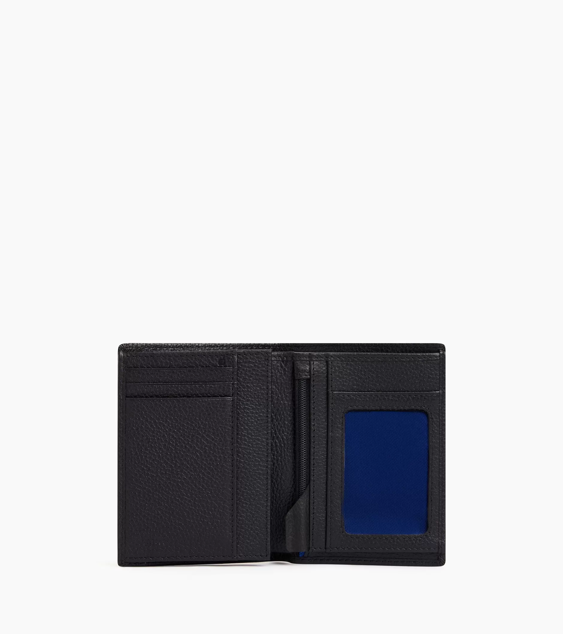 Homme Le Tanneur Portefeuille moyen modèle vertical zippé 2 volets Charles en cuir grainé - Black
