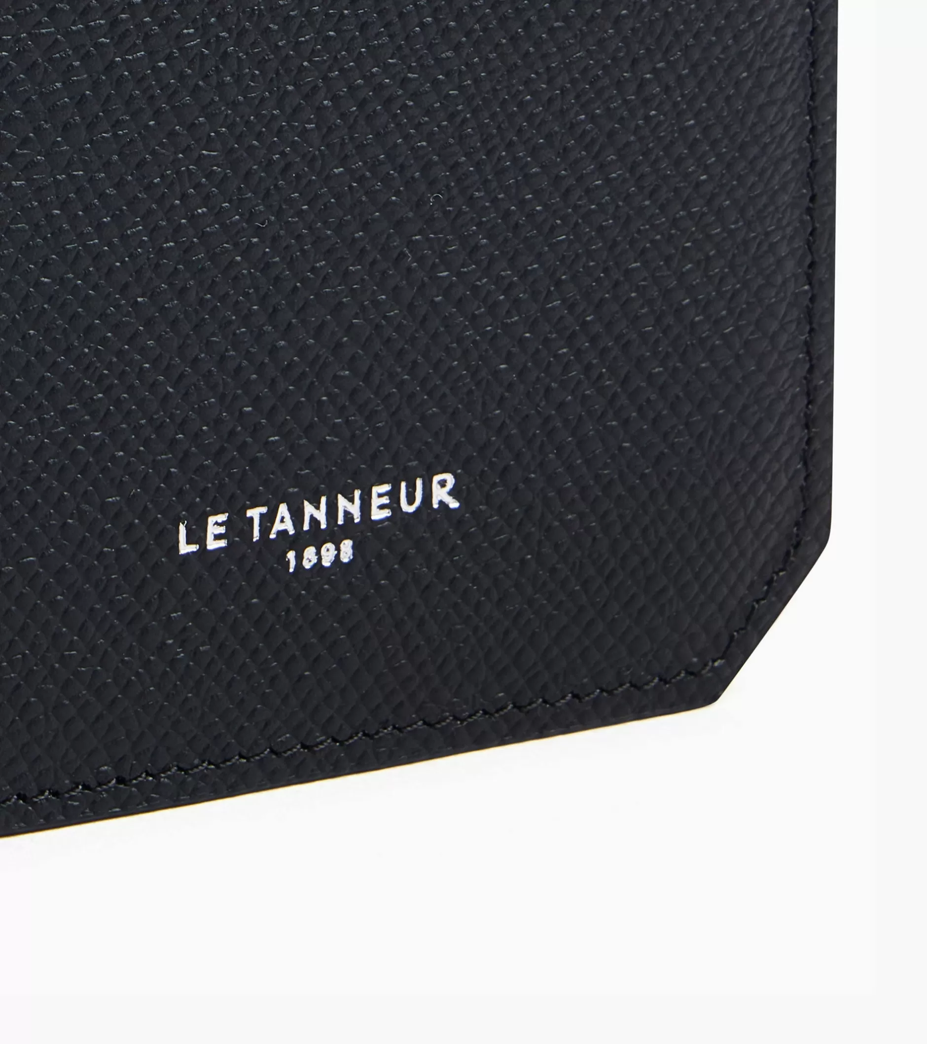 Homme Le Tanneur Portefeuille vertical 2 volets Gaston en cuir grain croisé - Black