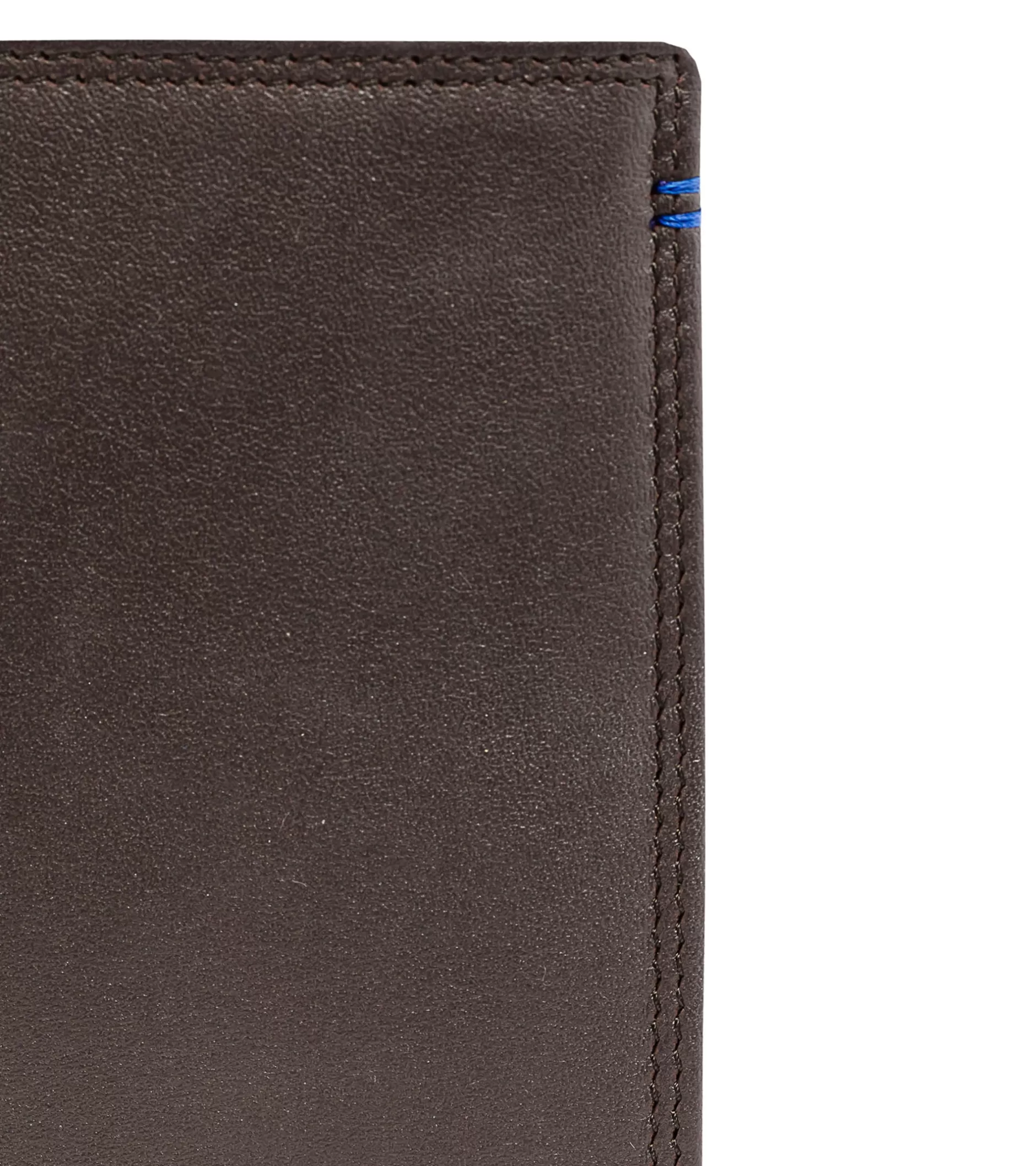 Homme Le Tanneur Portefeuille vertical moyen modèle zippé 2 volets Martin en cuir lisse - Coffee Brown