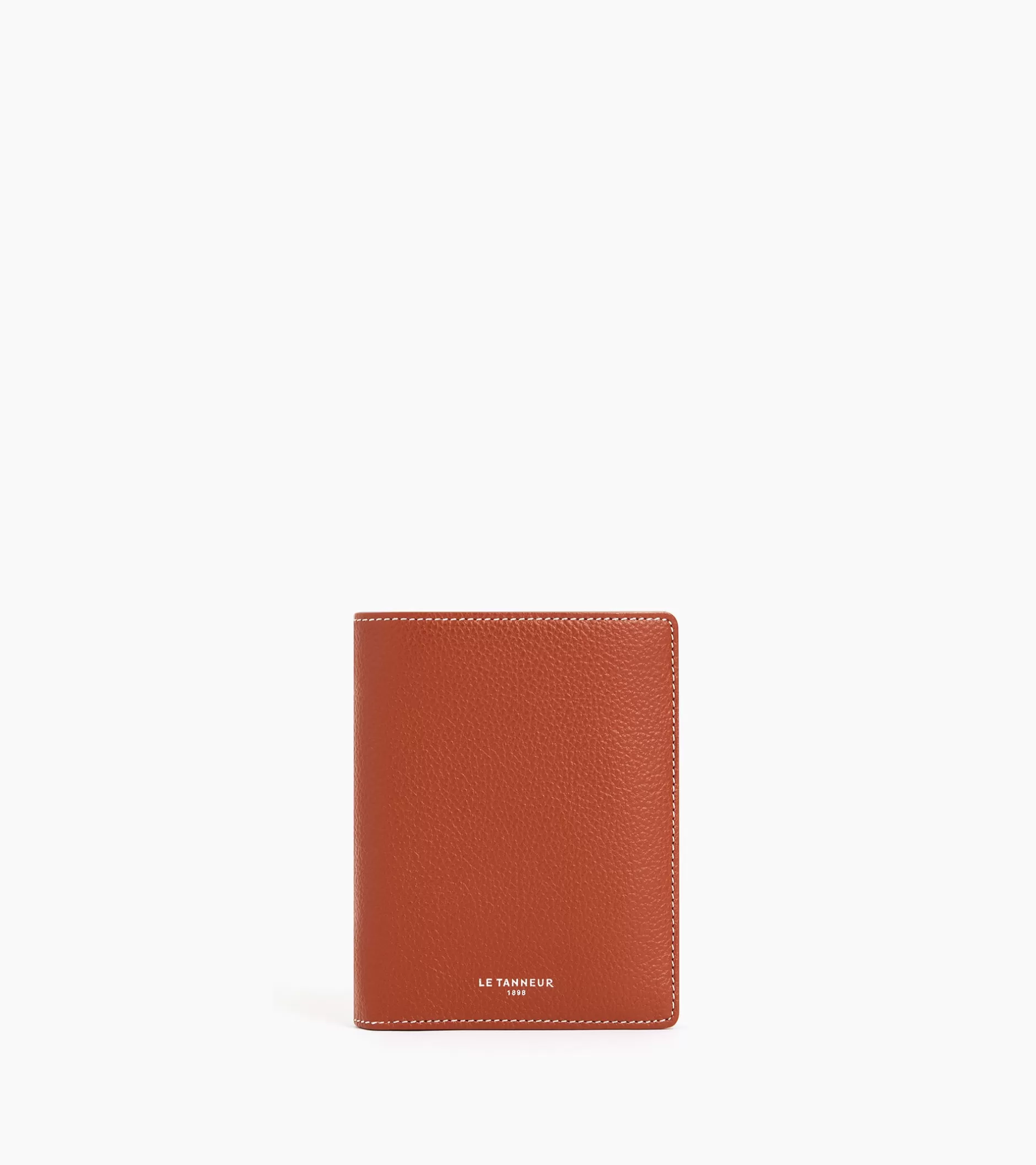 Homme Le Tanneur Portefeuille vertical zippé 2 volets Emile en cuir grainé - Mahogany Brown