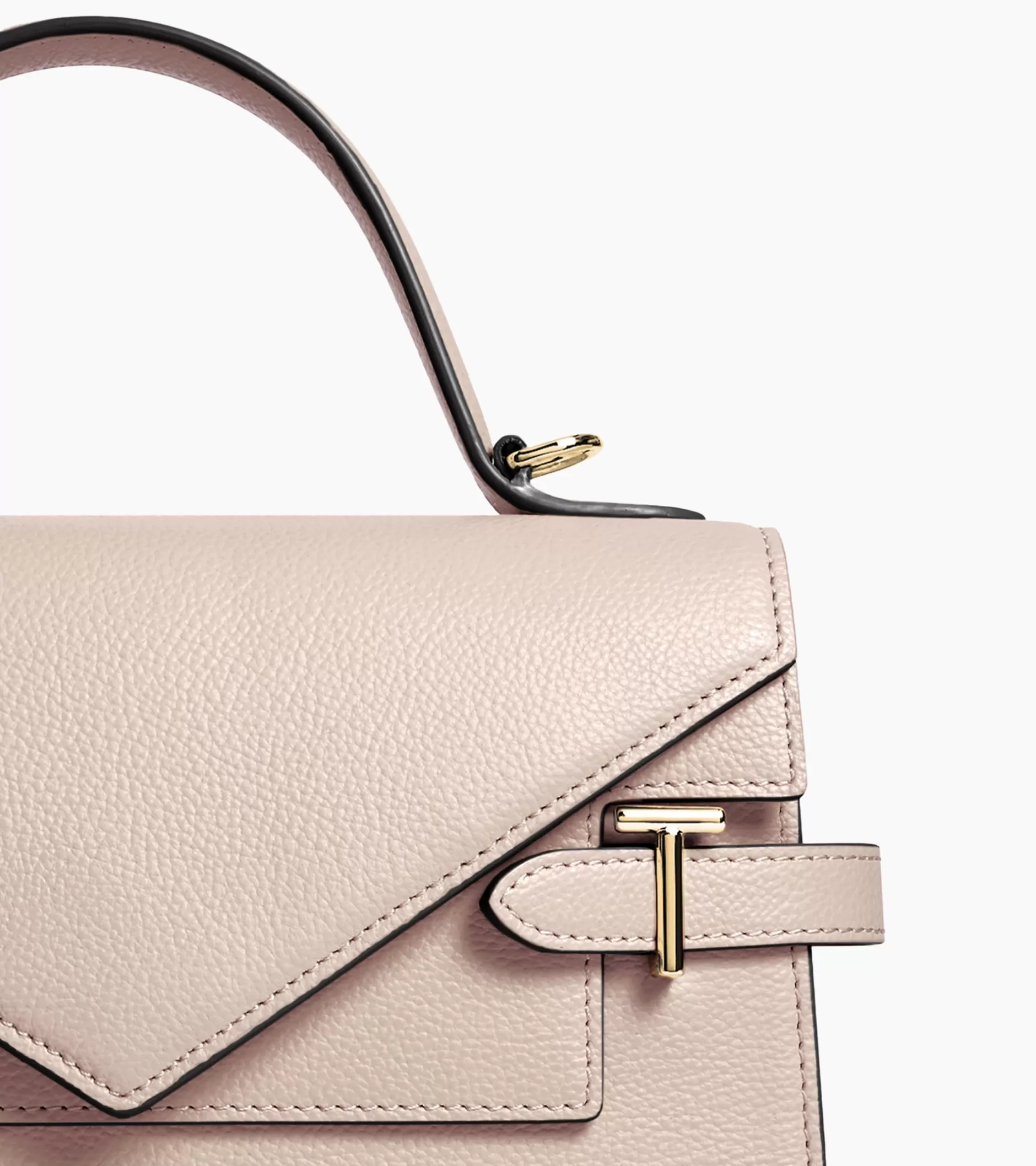 Femme Le Tanneur Sac à main double rabat moyen modèle Emilie en cuir grainé - GREGE 1