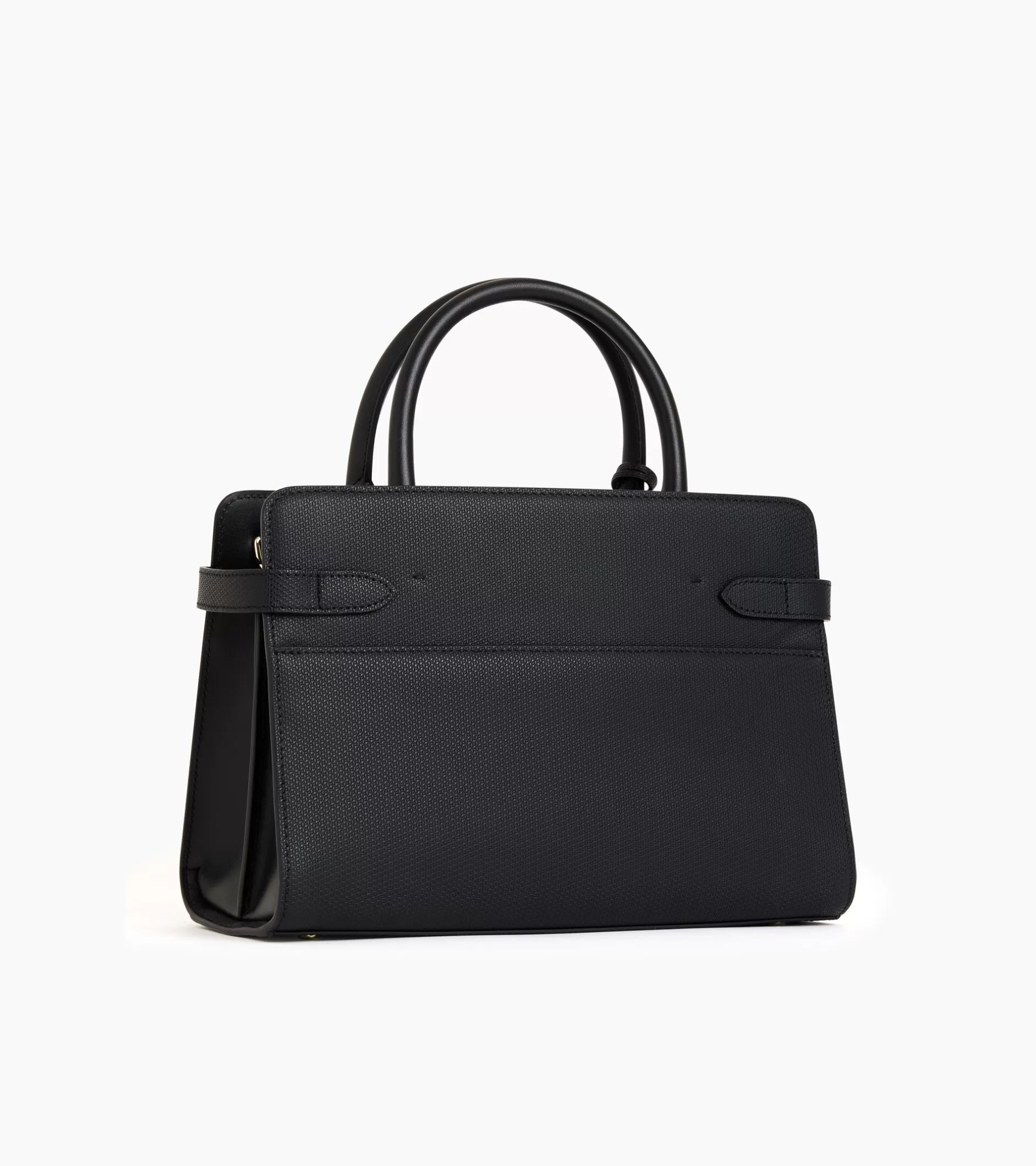 Femme Le Tanneur Sac à main moyen modèle Emilie en cuir signature T - Black