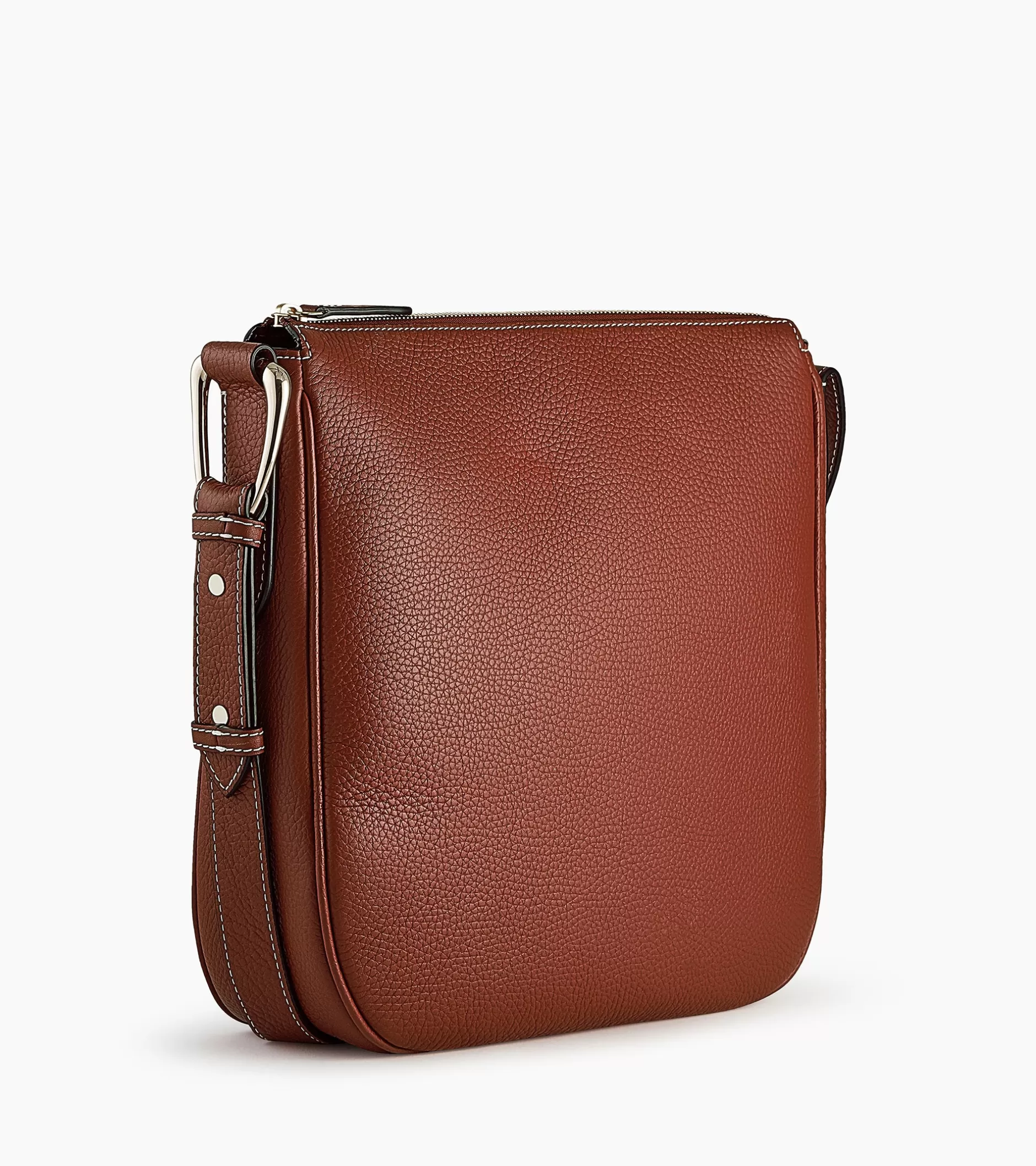 Femme Le Tanneur Sac bandoulière moyen modèle Madeleine en cuir grainé - Mahogany Brown