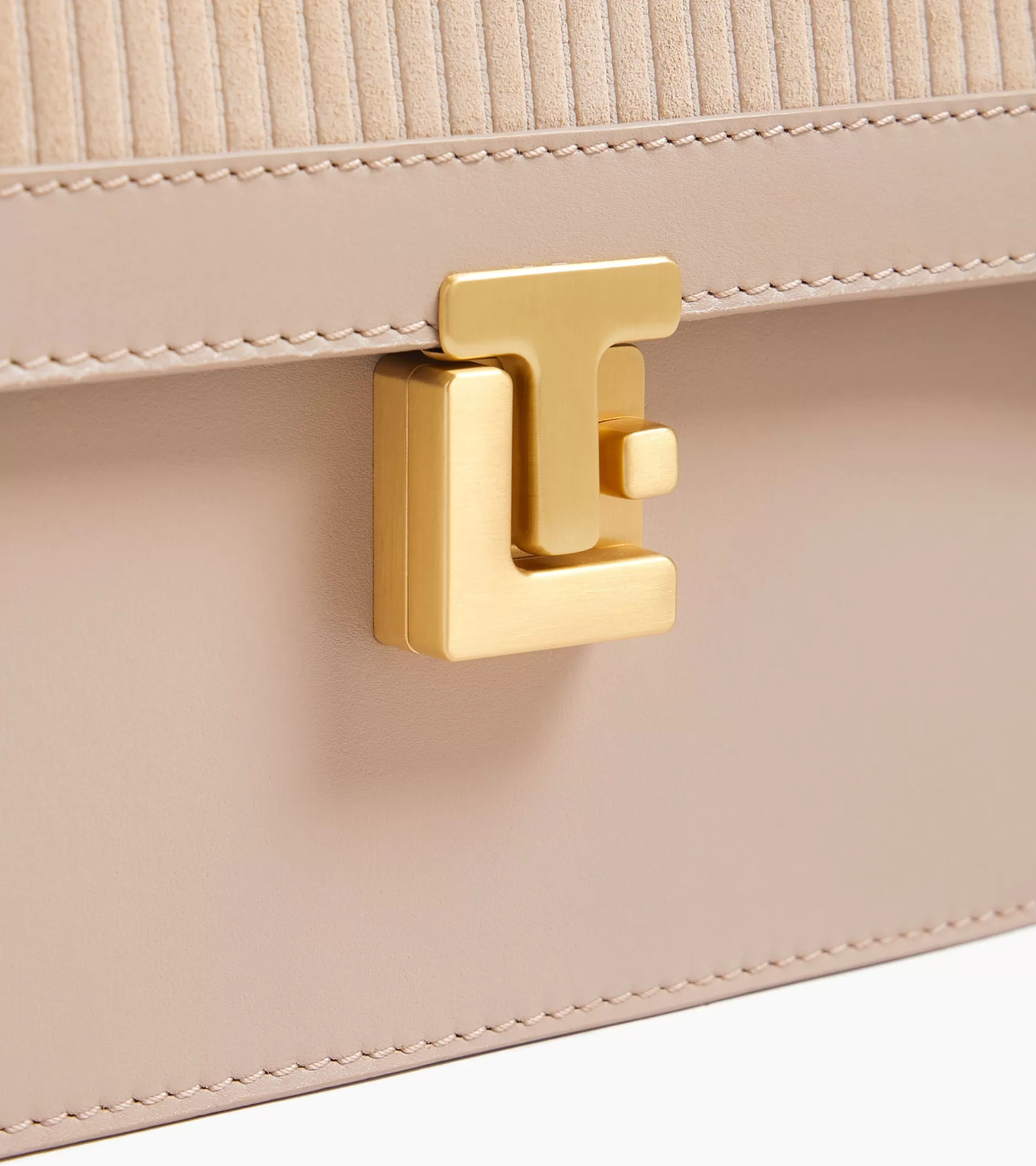 Femme Le Tanneur Sac bandoulière moyen modèle Rose en cuir côtelé et cuir lisse - GREGE 1