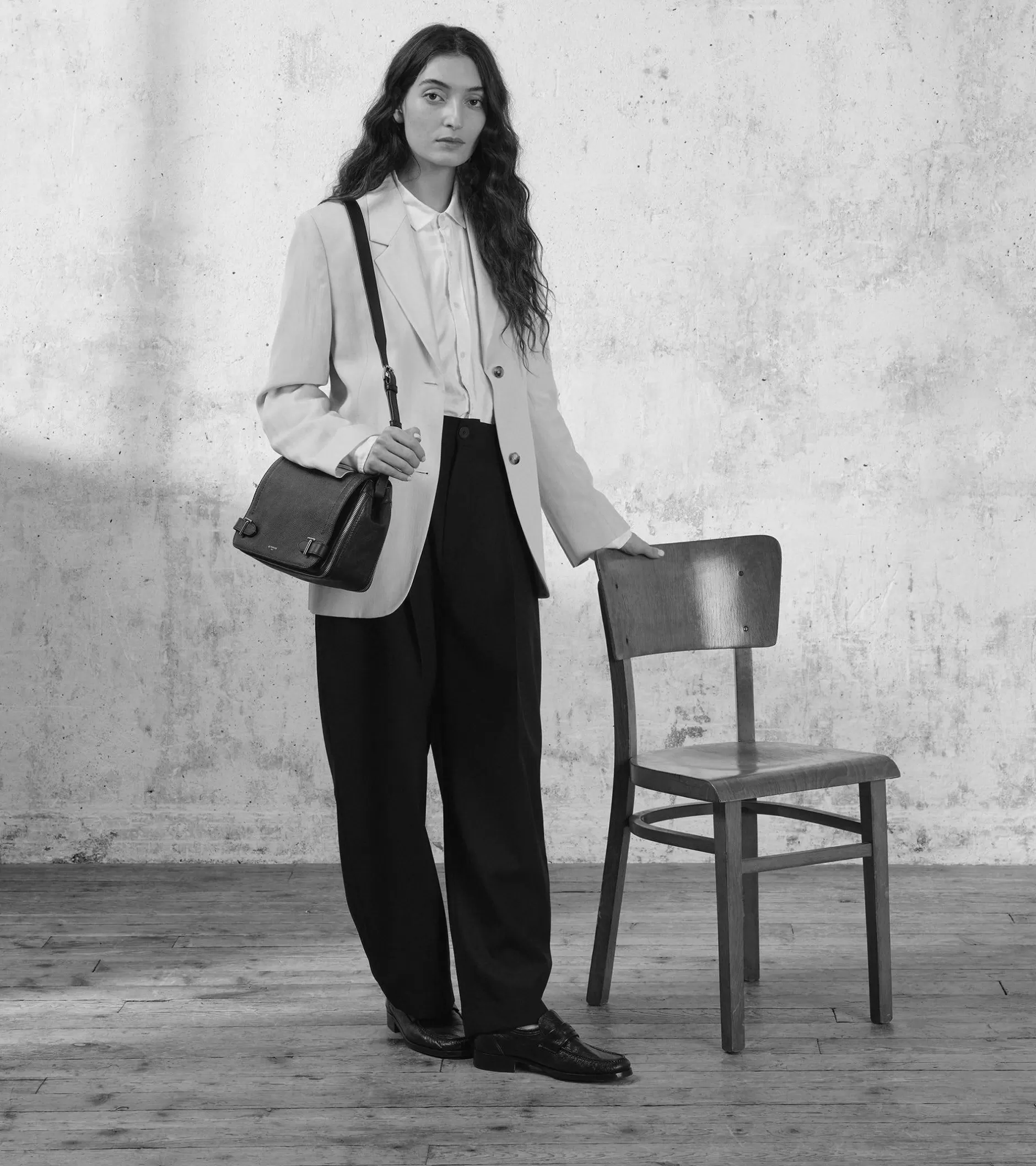 Femme Le Tanneur Sac bandoulière moyen modèle Simone en cuir grainé - Brown Tan