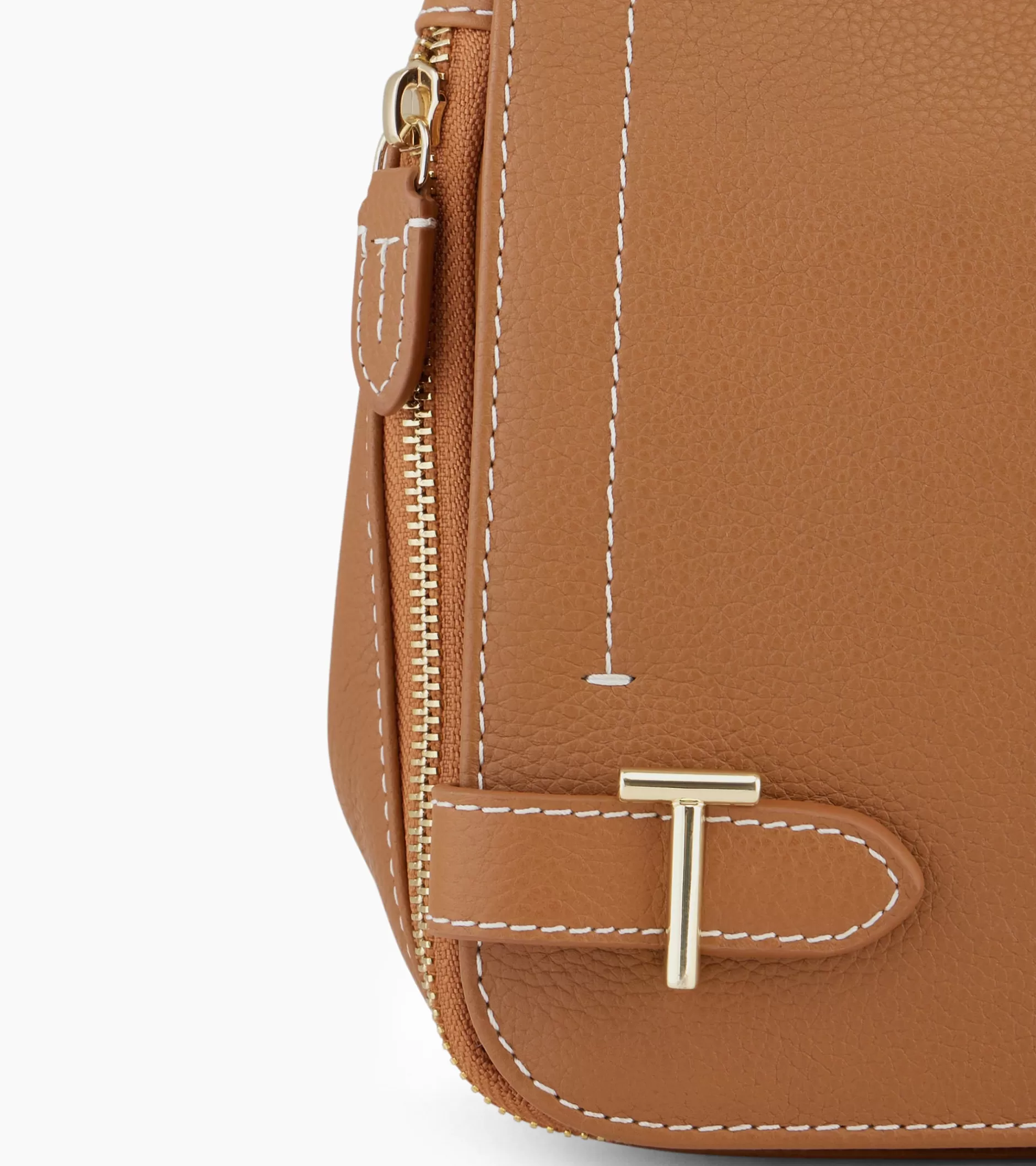 Femme Le Tanneur Sac bandoulière moyen modèle Simone en cuir grainé - Brown Tan