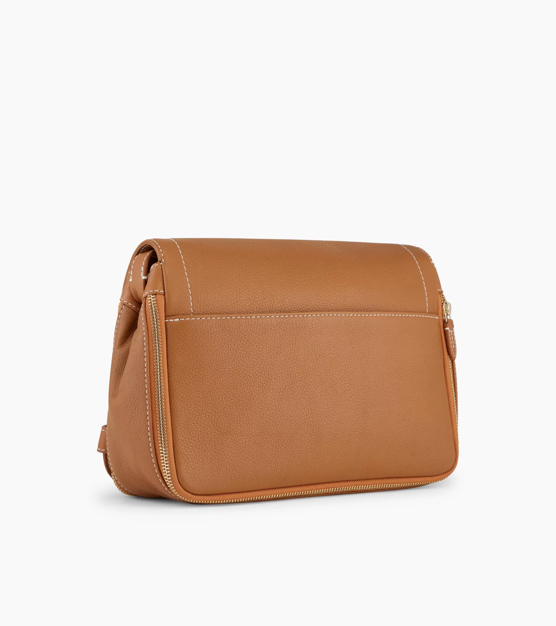 Femme Le Tanneur Sac bandoulière moyen modèle Simone en cuir grainé - Brown Tan