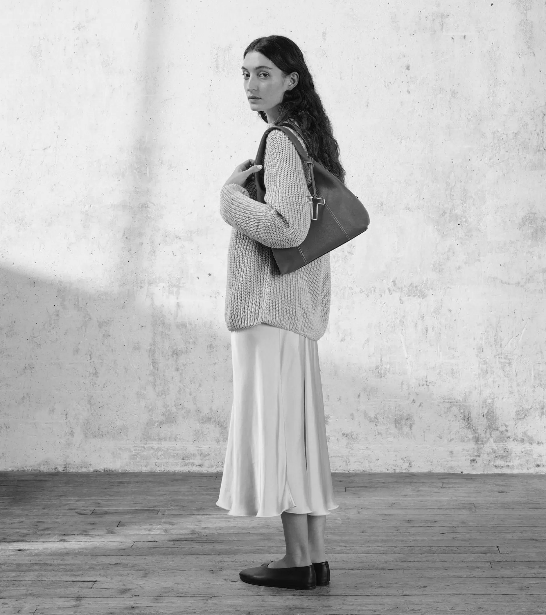 Femme Le Tanneur Sac porté épaule moyen modèle Juliette en cuir grainé - Twilight Blue